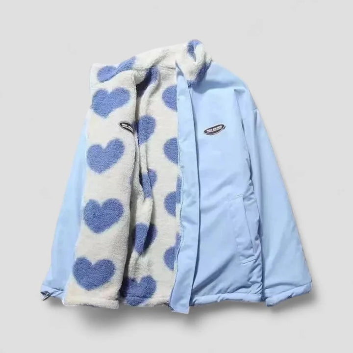 Women’s Reversible Heart Print Puffer Jacket