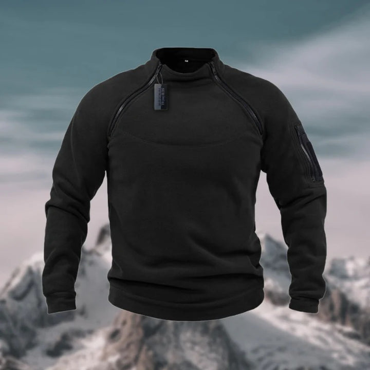 Men’s Tactical High-Neck Half-Zip Fleece Jumper – Windproof Outdoor Layer
