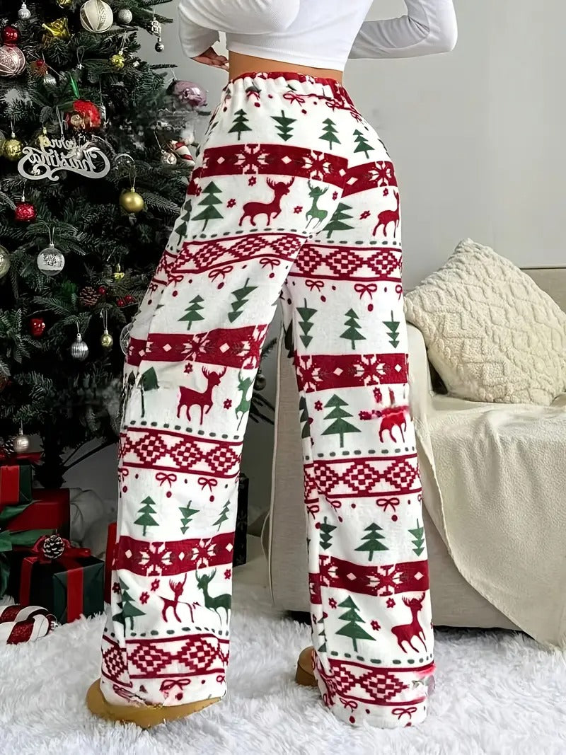 Women’s Holly Reindeer Print Christmas Lounge Pants