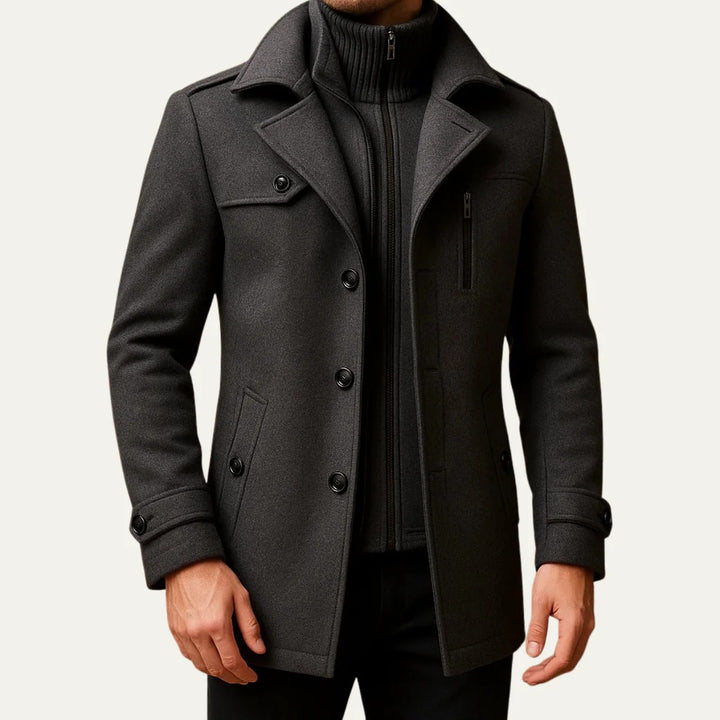 Men’s Regalia Overcoat – Classic Double-Layer Design