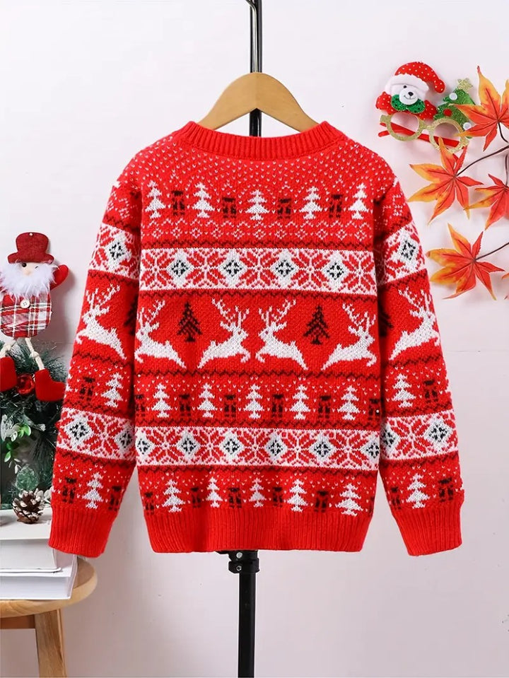 Men’s Reindeer & Snowflake Fair Isle Christmas Jumper – Festive Knit Sweater