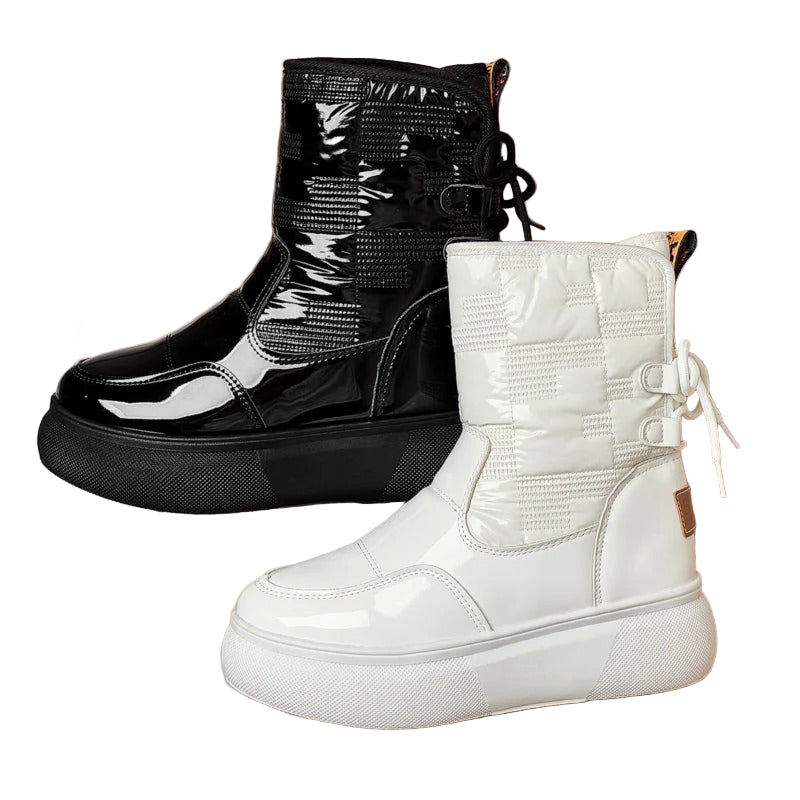 Women’s Waterproof Ankle Snow Boots – Warm Winter Lace-Up Footwear