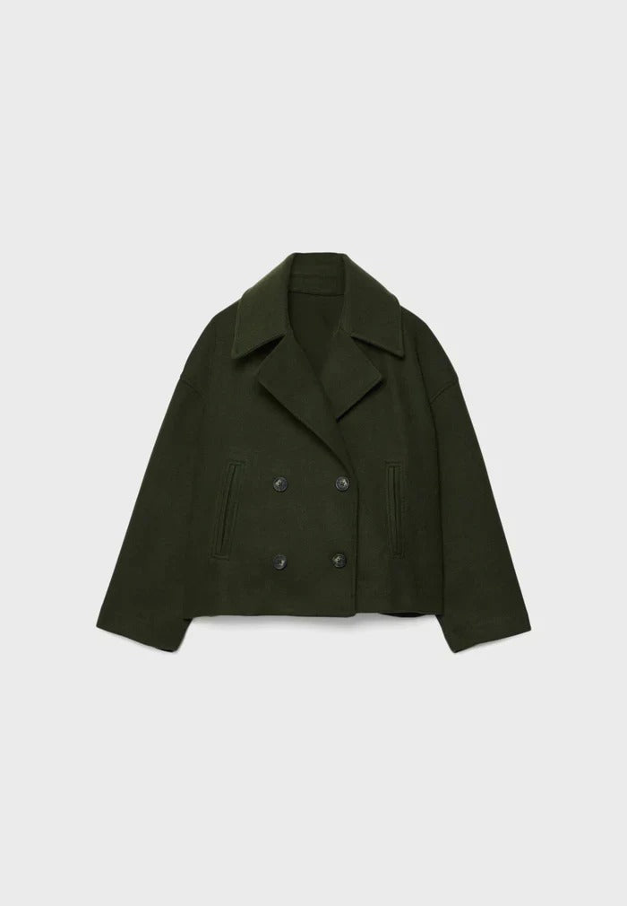 Women’s Cropped Double-Breasted Coat