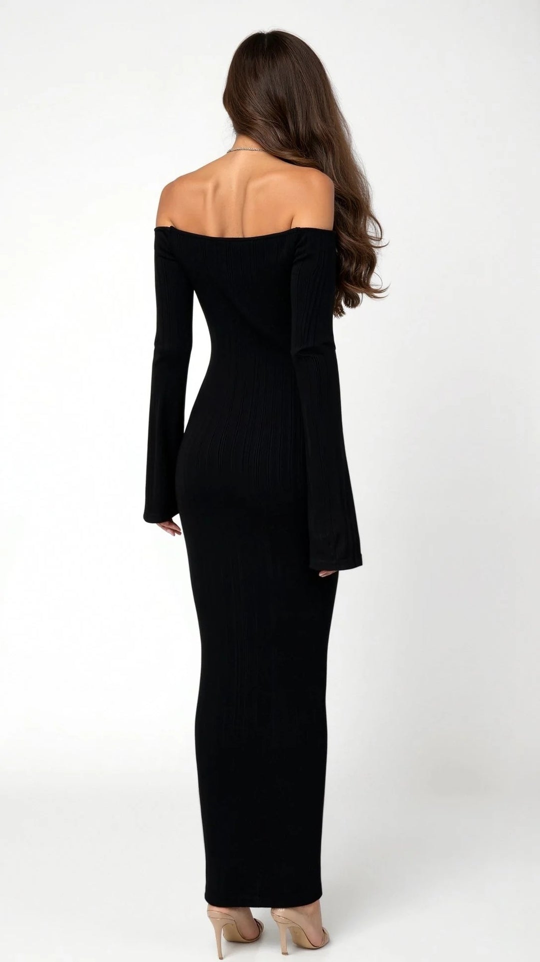Women’s Elara Off-Shoulder Ribbed Maxi Dress