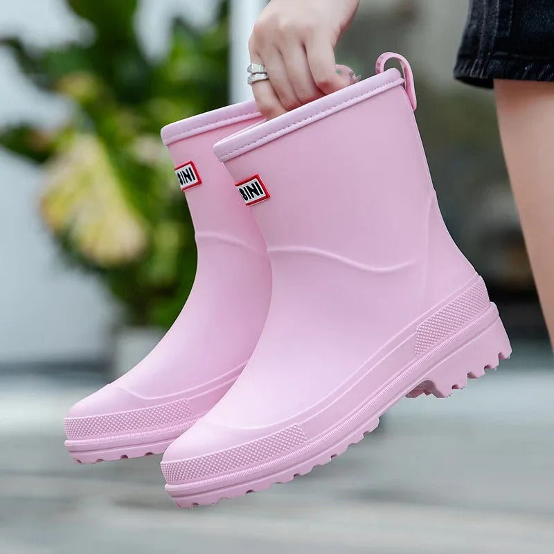 Women’s Luna Mid-Calf Waterproof Rain Boots – Non-Slip Outdoor Wellies