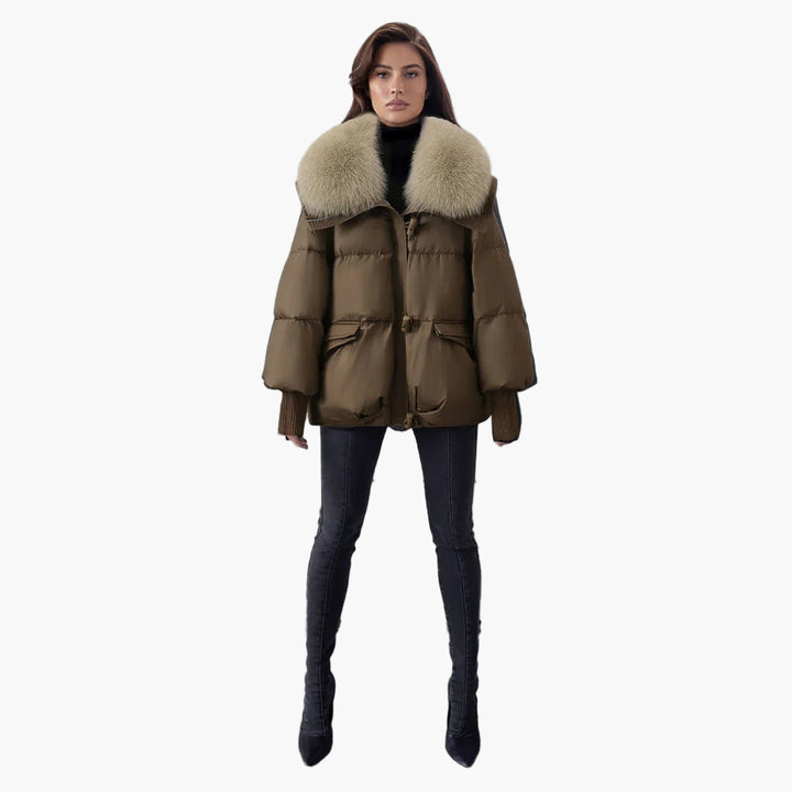 Women’s Padded Coat with Detachable Faux Fur Collar