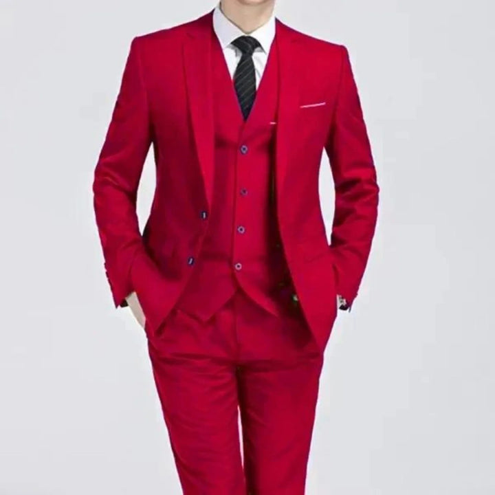 Men’s Dante 3-Piece Suit – Crimson Refined Edition