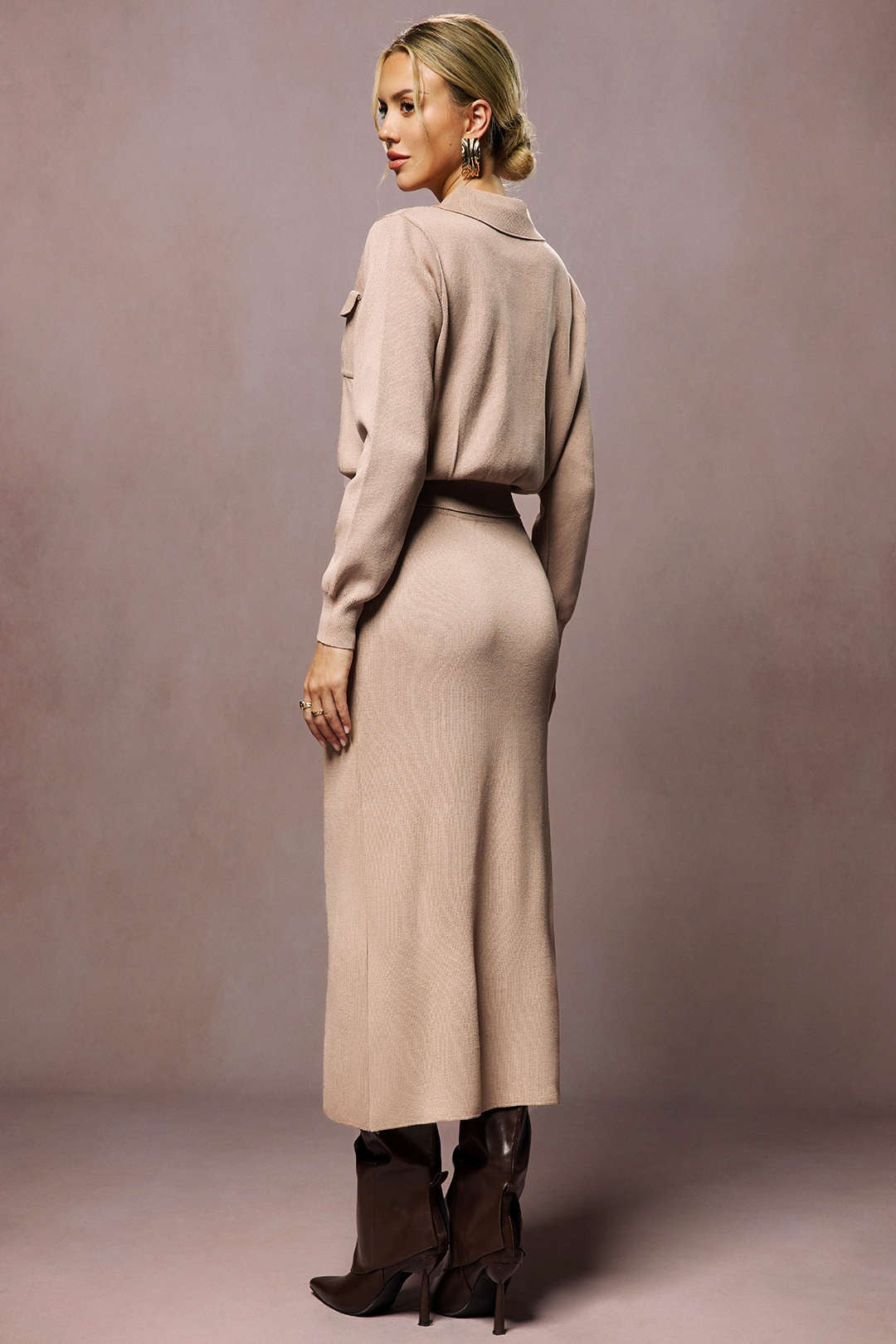 Women’s Dahlia Button-Front Knit Skirt Set