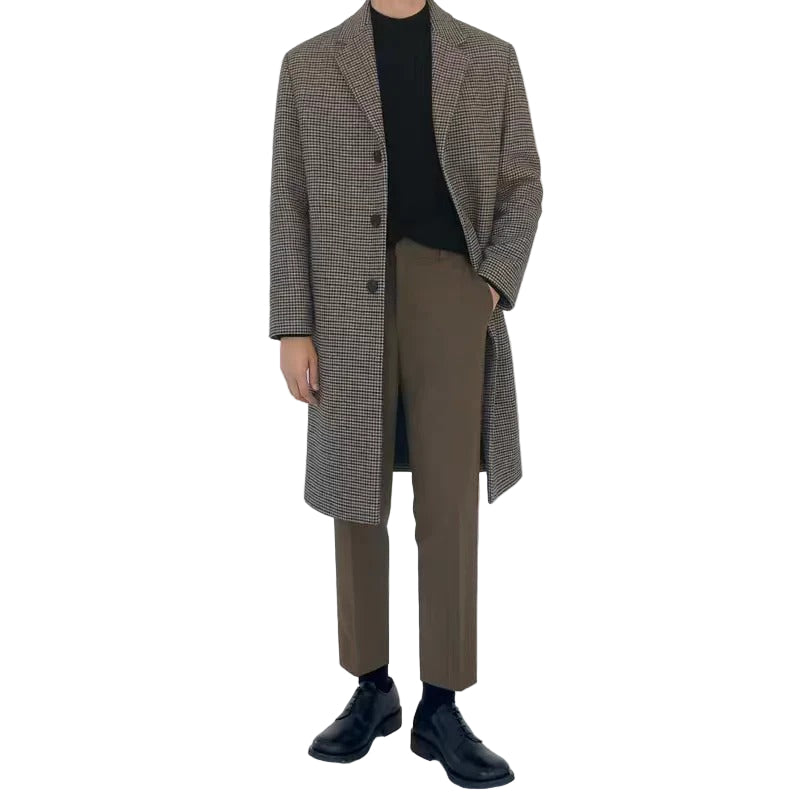 Men’s Ashbury Checked Wool Overcoat