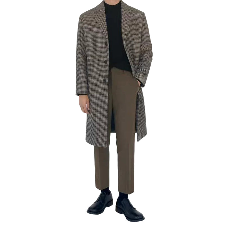 Men’s Ashbury Checked Wool Overcoat