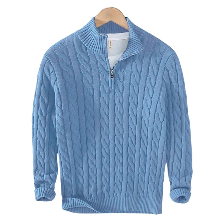 Men’s Zip-Up Cable Knit Sweater
