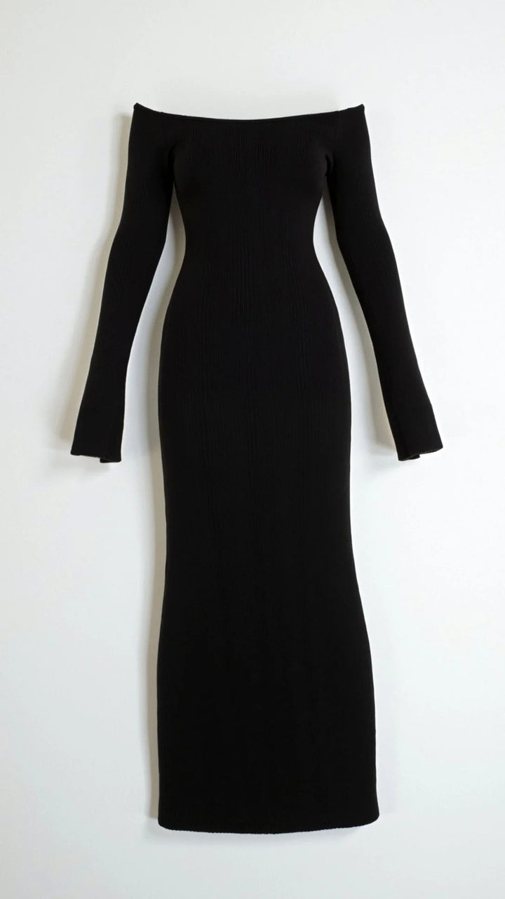 Women’s Elara Off-Shoulder Ribbed Maxi Dress