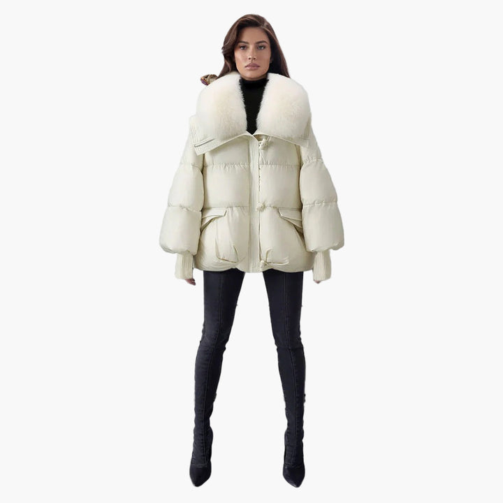 Women’s Padded Coat with Detachable Faux Fur Collar