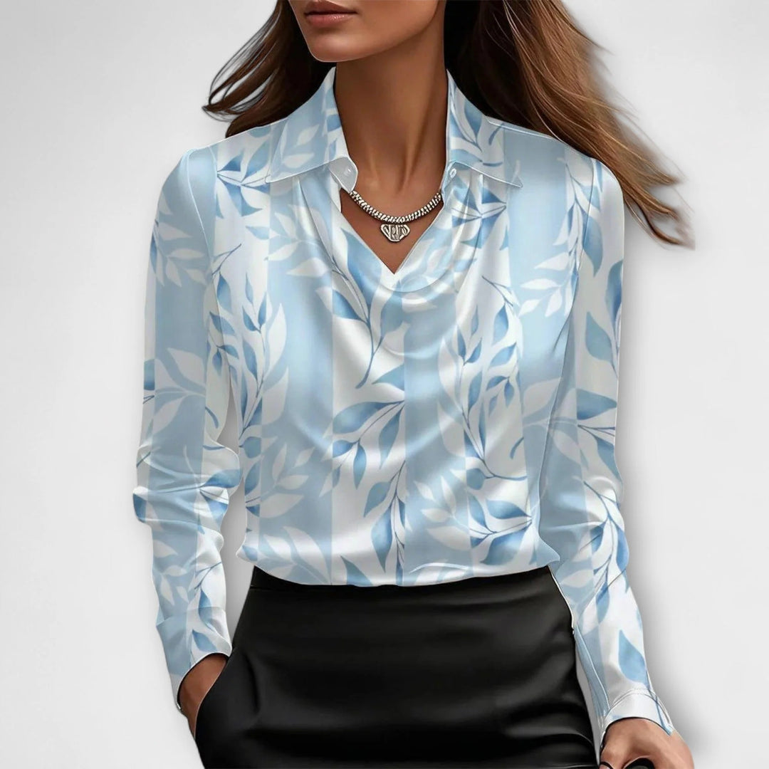 Women’s Valeria Satin Drape Collar Blouse
