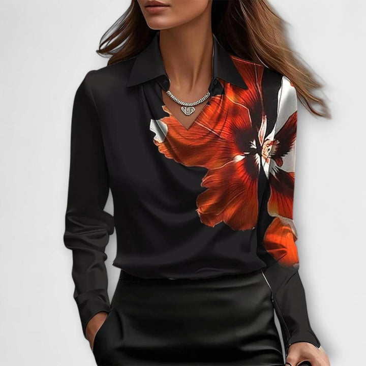 Women’s Valeria Satin Drape Collar Blouse