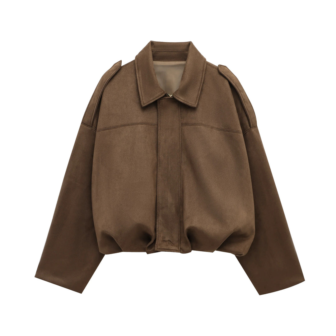 Women’s Aria Oversized Suede Bomber Jacket