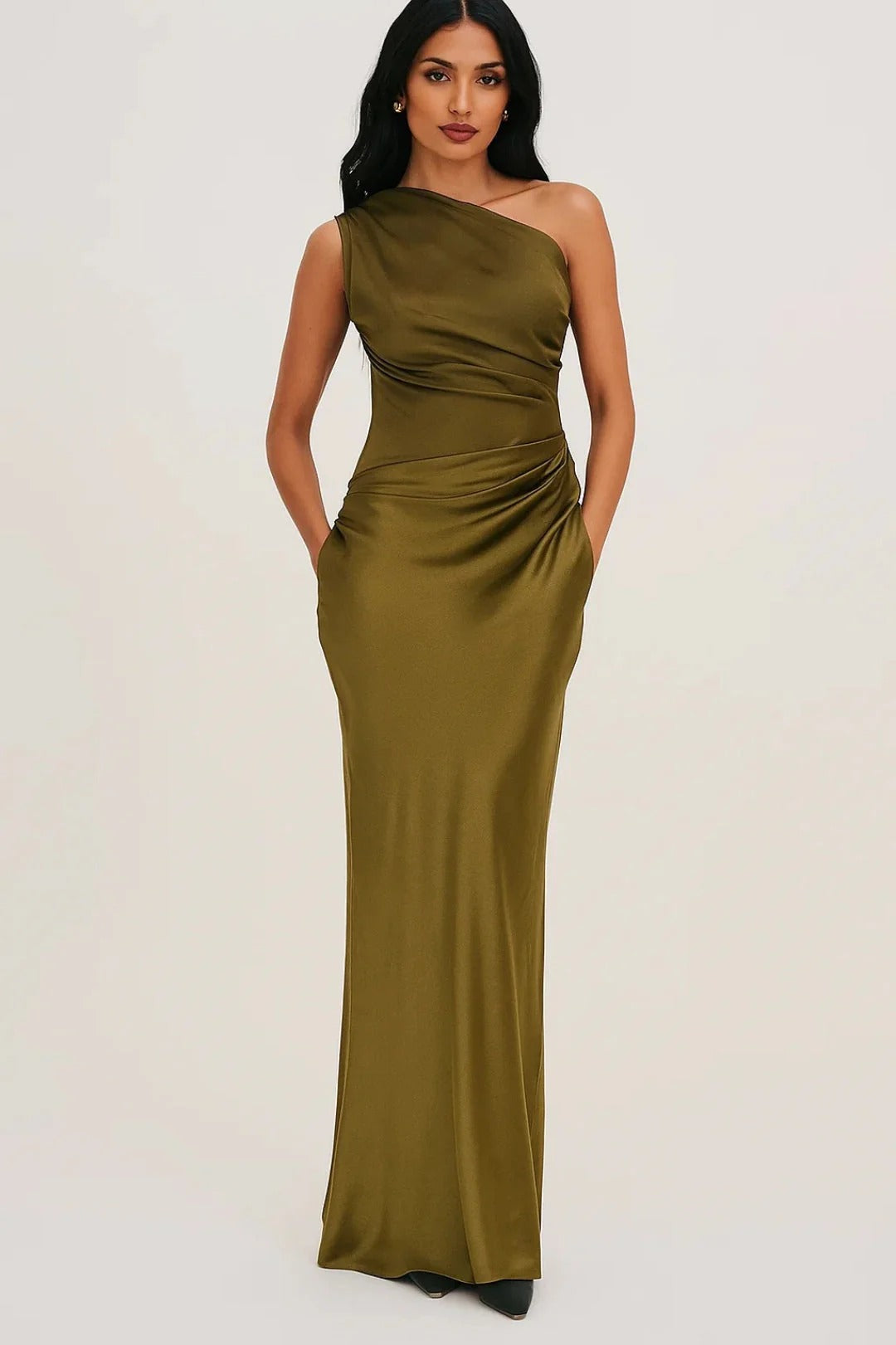 Women’s Aurelia One-Shoulder Satin Gown