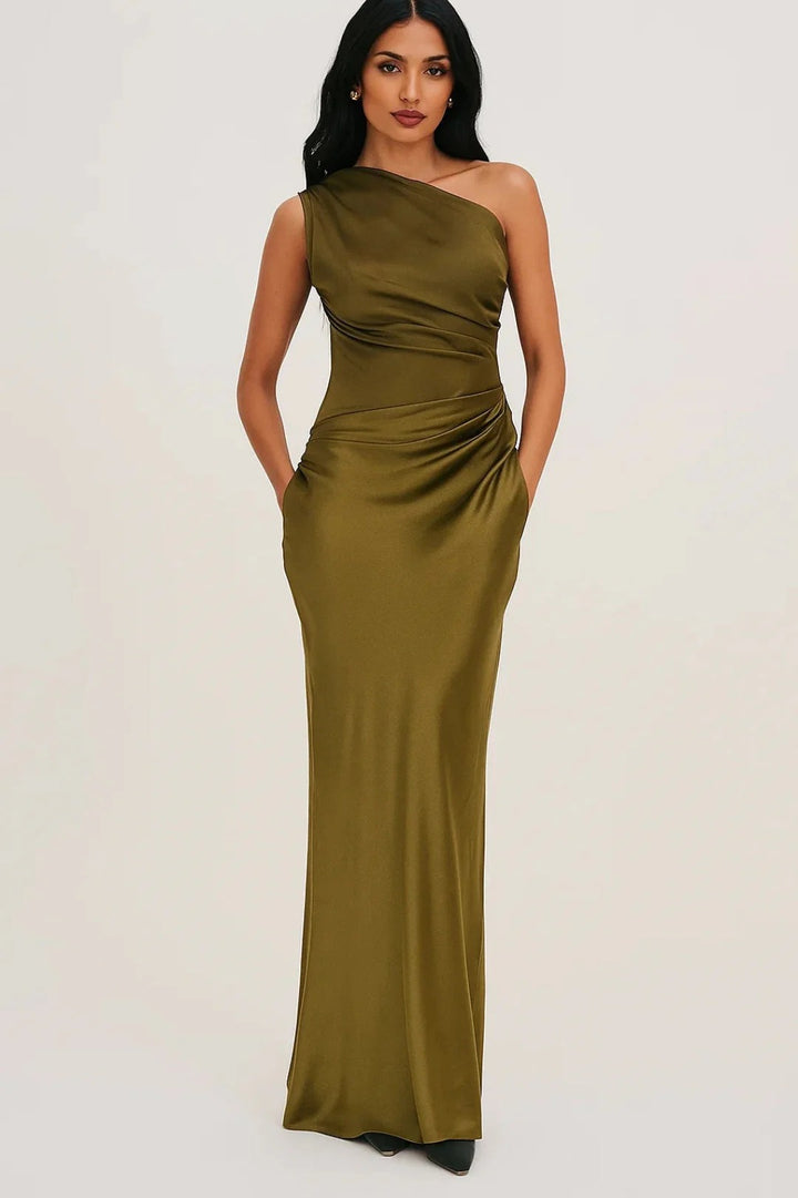 Women’s Aurelia One-Shoulder Satin Gown