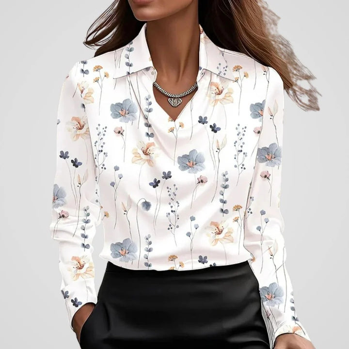 Women’s Selene Draped Collar Luxe Blouse