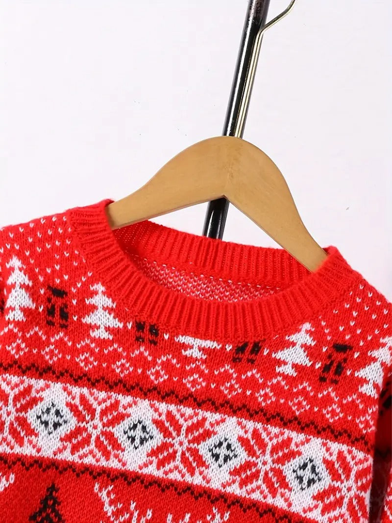 Men’s Reindeer & Snowflake Fair Isle Christmas Jumper – Festive Knit Sweater