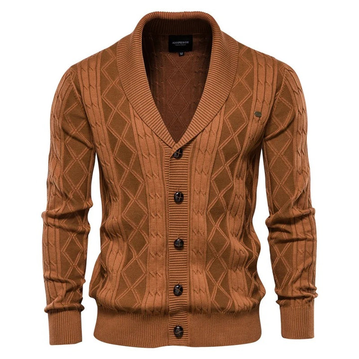 Men’s Cable Knit Shawl Cardigan