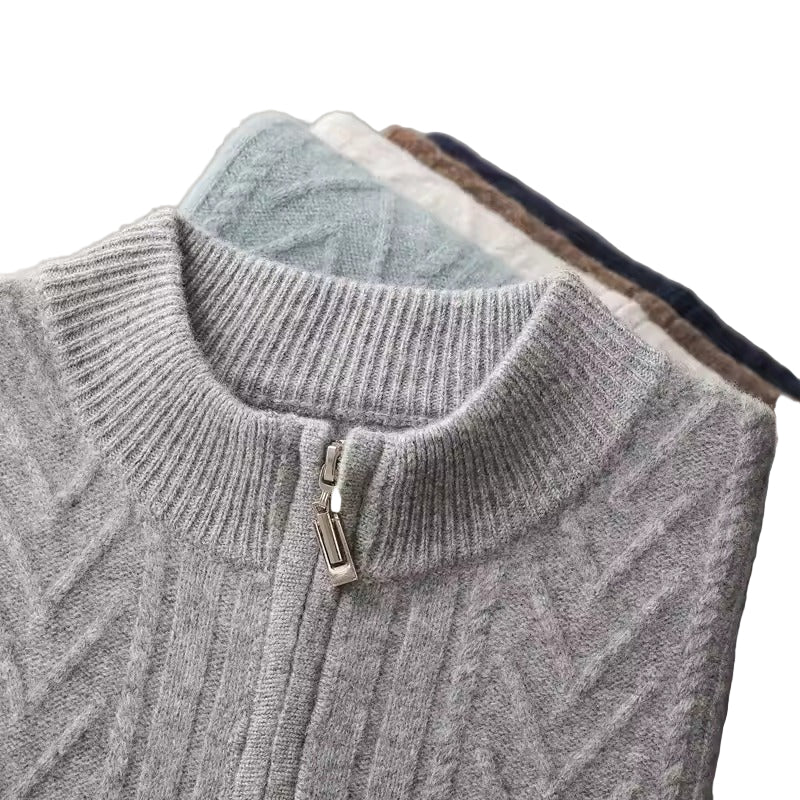 Men’s Chevron Zip Knit Cardigan