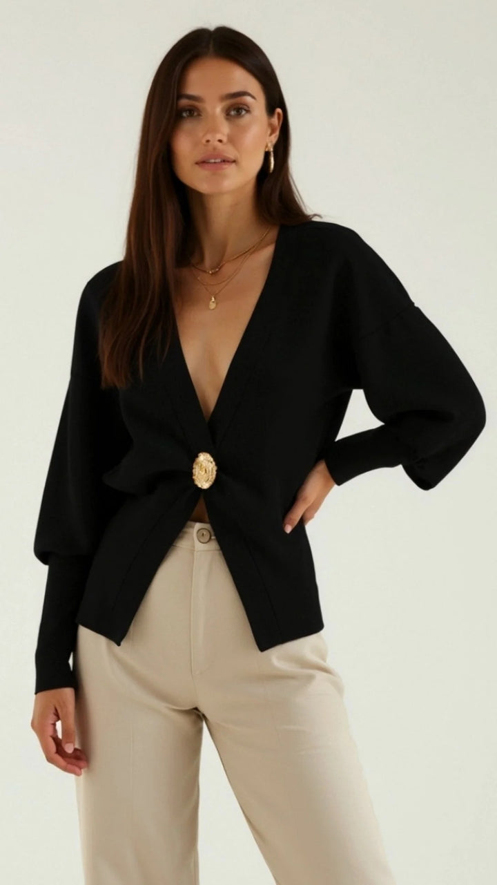 Women’s Amara Deep V Button Cardigan