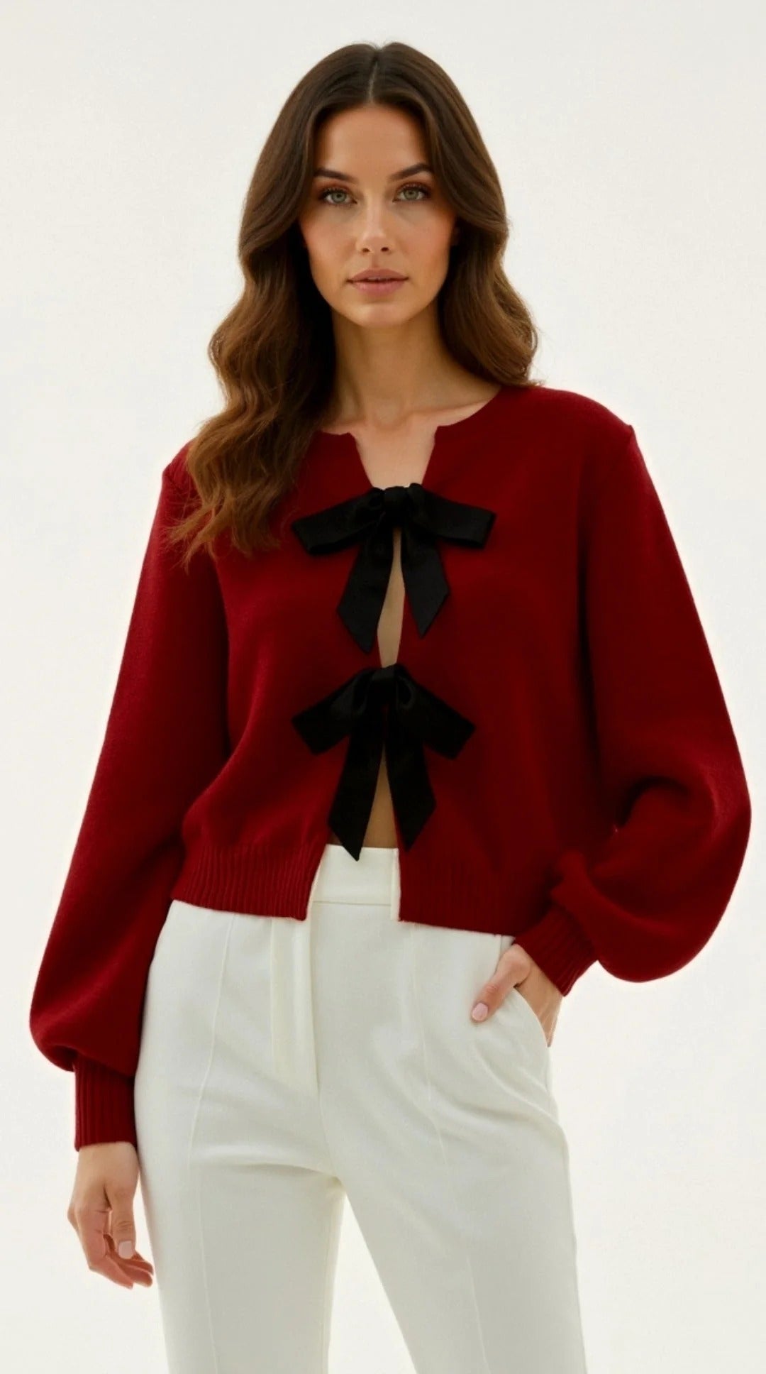 Women’s Evangeline Bow-Front Cardigan