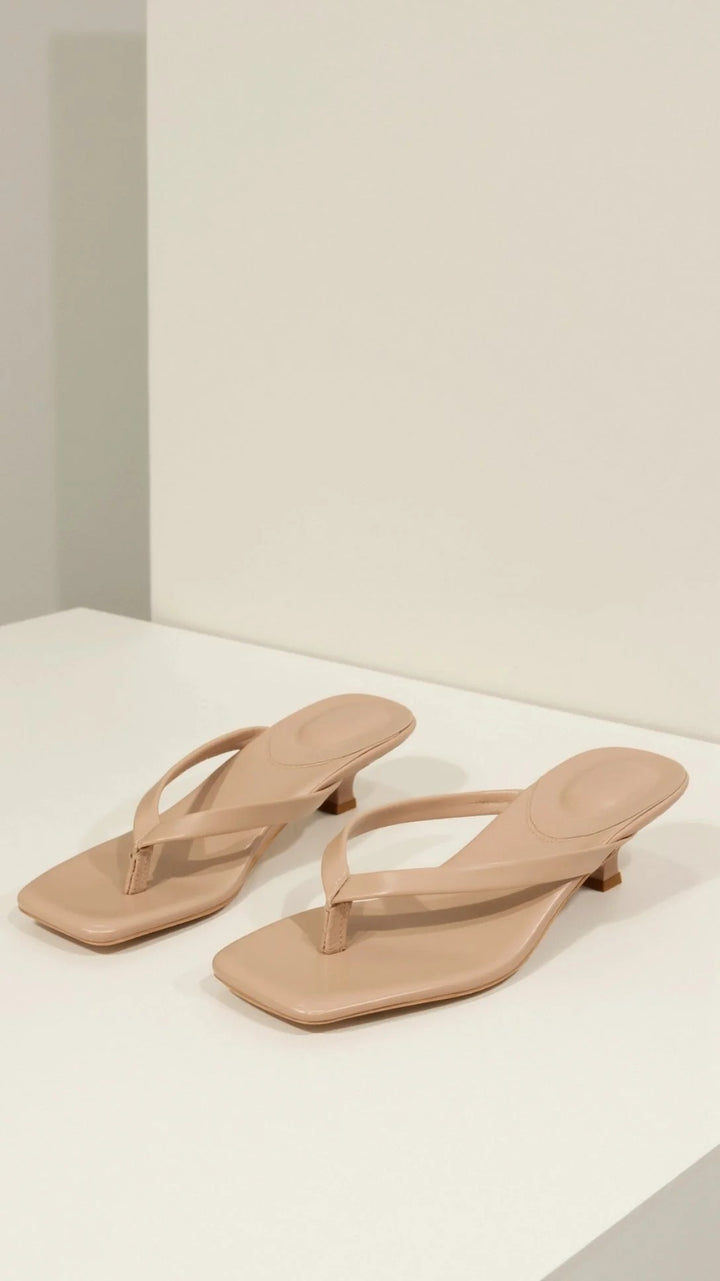 Women’s Mila Kitten Heel Sandals – Minimal Strappy Slip-Ons
