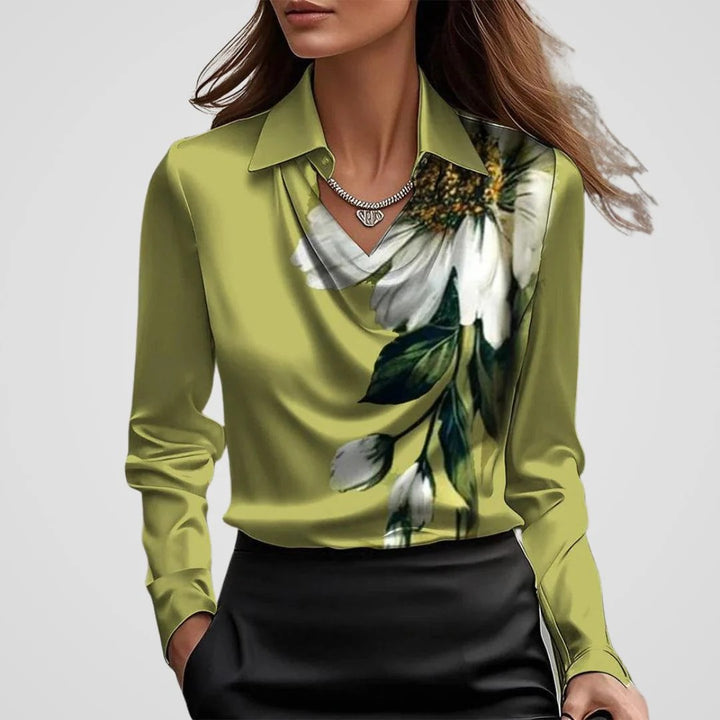 Women’s Selene Draped Collar Luxe Blouse