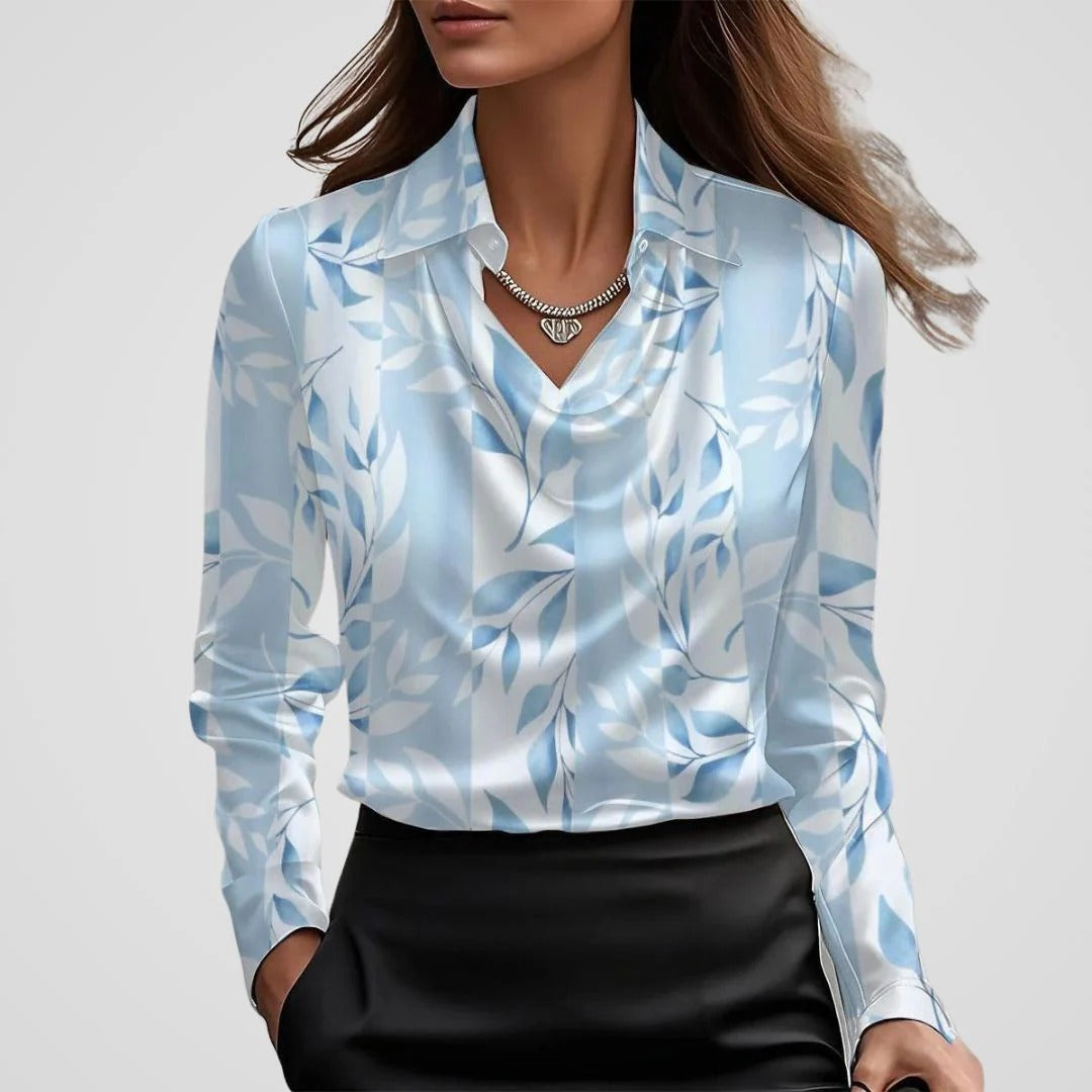 Women’s Selene Draped Collar Luxe Blouse