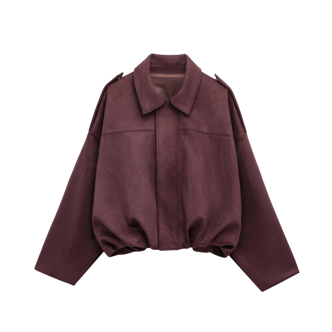 Women’s Aria Oversized Suede Bomber Jacket