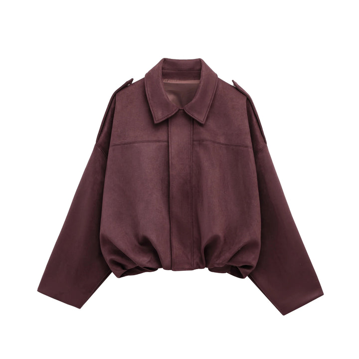 Women’s Aria Oversized Suede Bomber Jacket