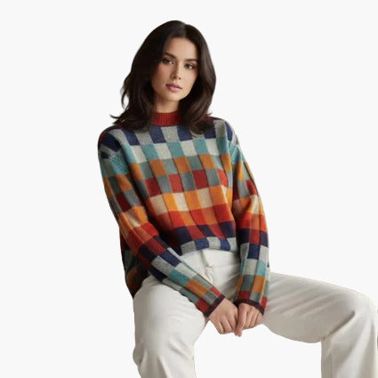 Women’s Checkered Merino Sweater
