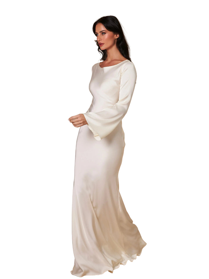 Women’s Long Sleeve Maxi Dress – Elegant Flowing Evening Gown
