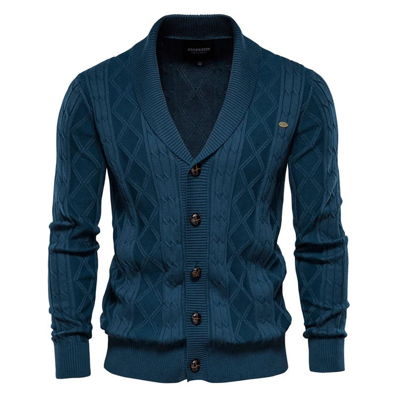 Men’s Cable Knit Shawl Cardigan