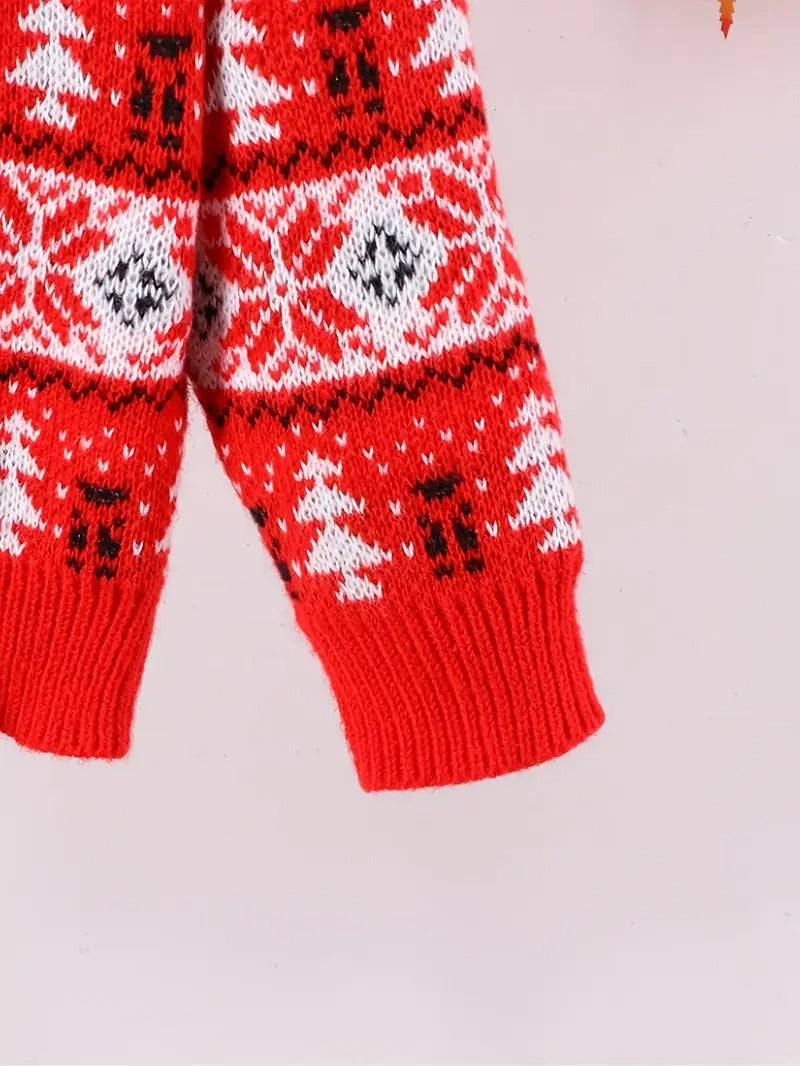 Men’s Reindeer & Snowflake Fair Isle Christmas Jumper – Festive Knit Sweater