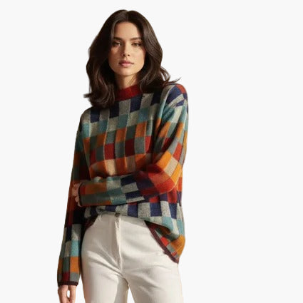 Women’s Checkered Merino Sweater