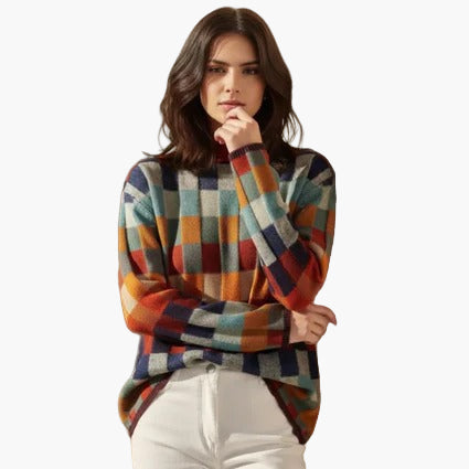 Women’s Checkered Merino Sweater