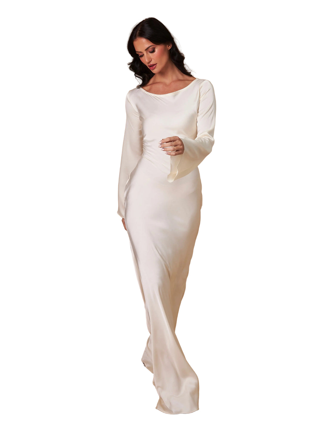 Women’s Long Sleeve Maxi Dress – Elegant Flowing Evening Gown