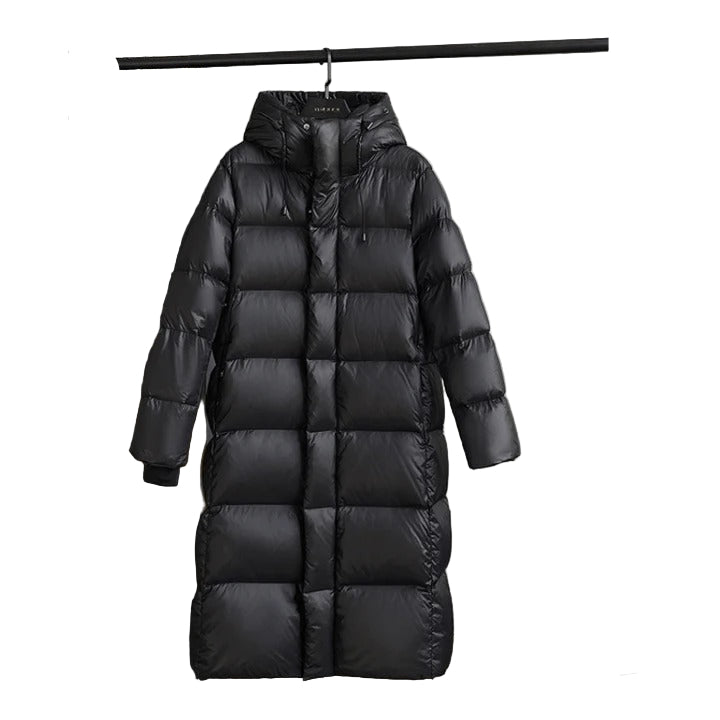Women’s Long Quilted Puffer Coat – Hooded Winter Outerwear