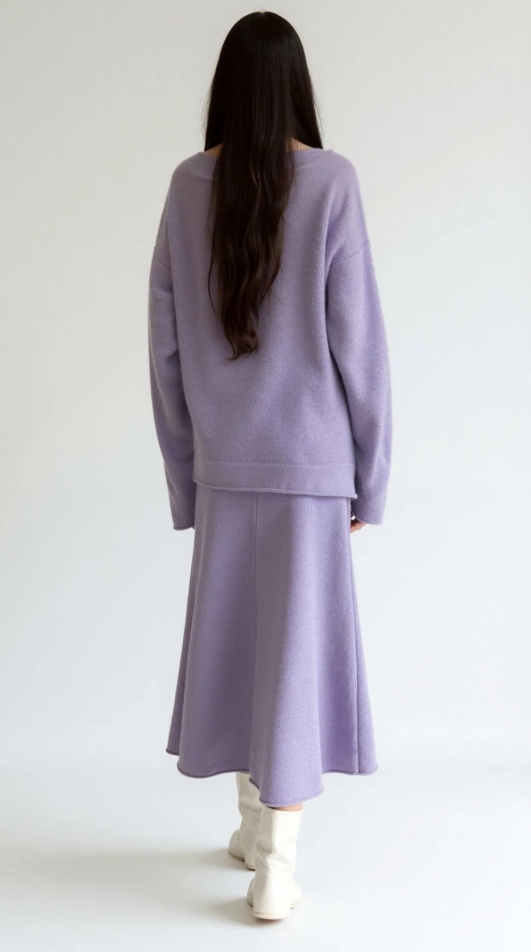 Women’s Seraphine Knit Two-Piece Midi Set – Relaxed Sweater & A-Line Skirt