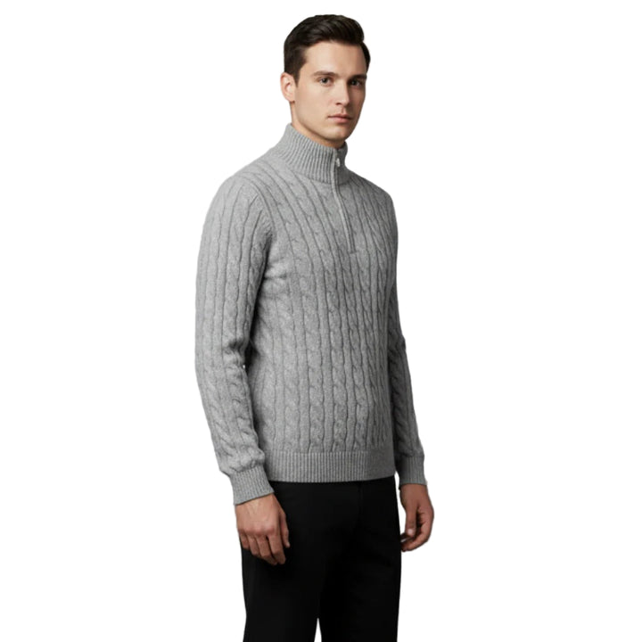 Men’s Zip-Up Cable Knit Sweater