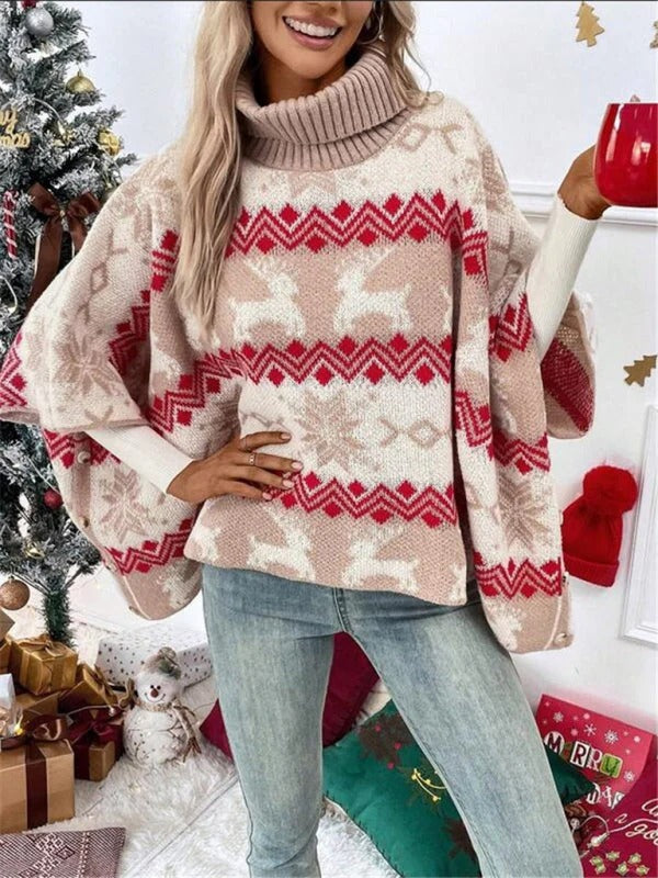 Women’s Serena Oversize Christmas Roll Neck Jumper