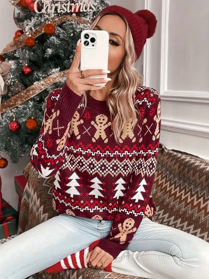 Women’s Gingerbread Holiday Knit Sweater