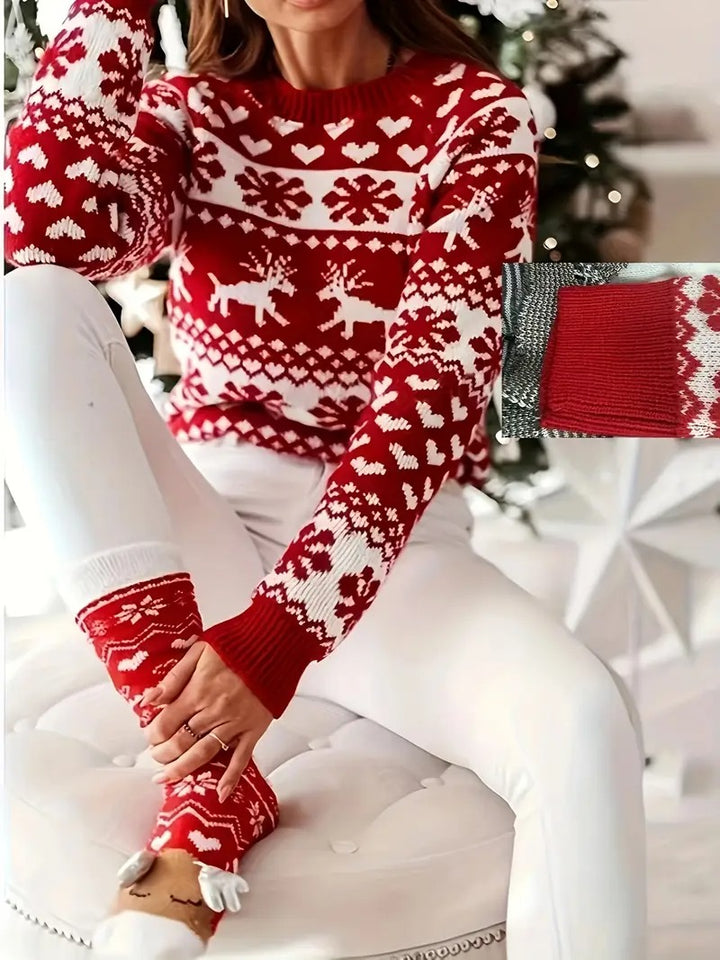 Women’s Merry Heart Reindeer Knit Christmas Jumper