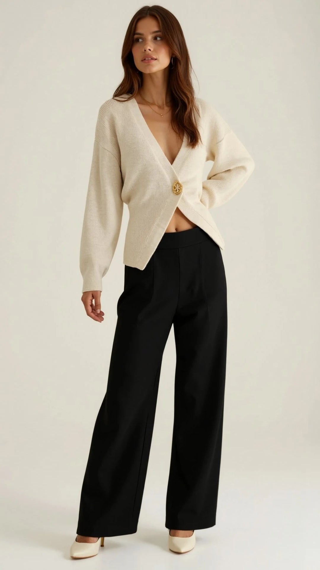 Women’s Amara Deep V Button Cardigan