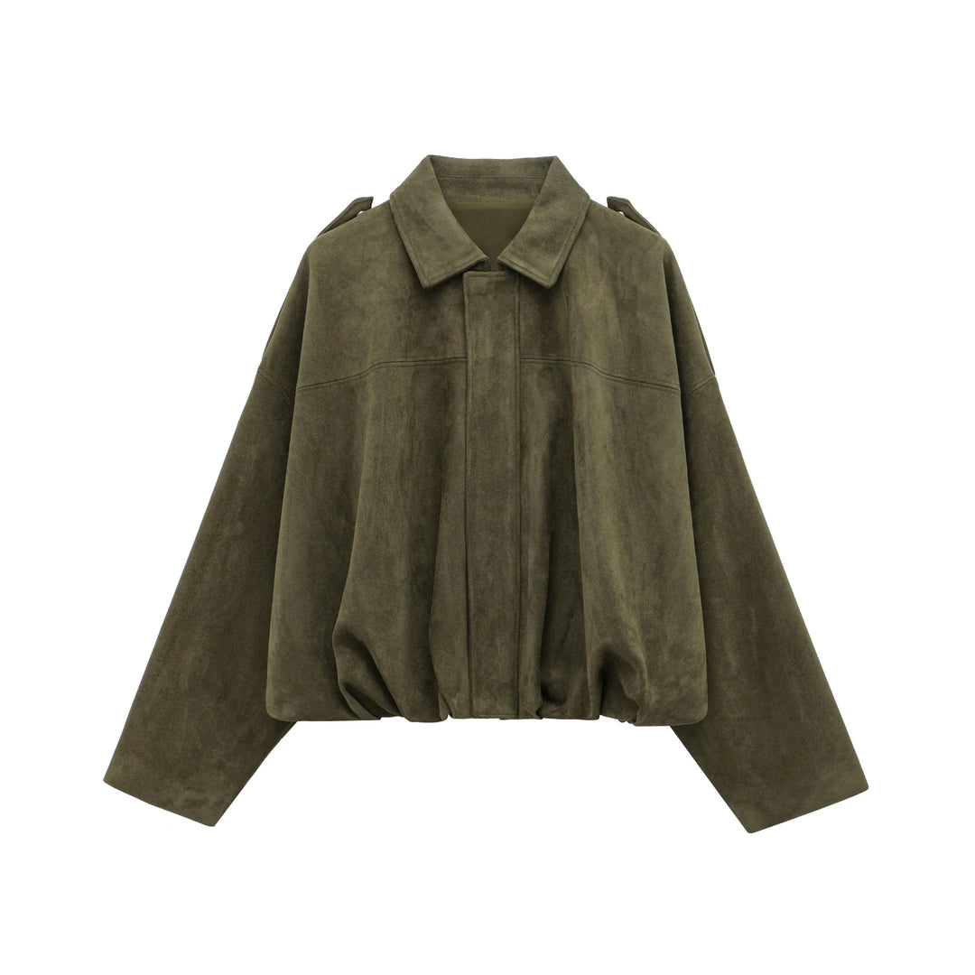 Women’s Aria Oversized Suede Bomber Jacket