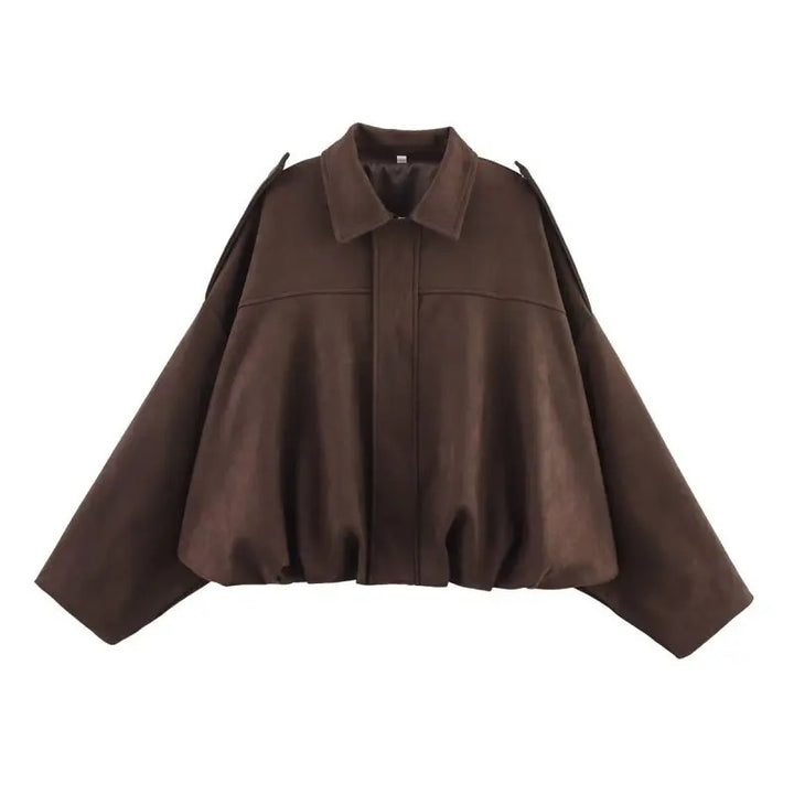 Women’s Aria Oversized Suede Bomber Jacket