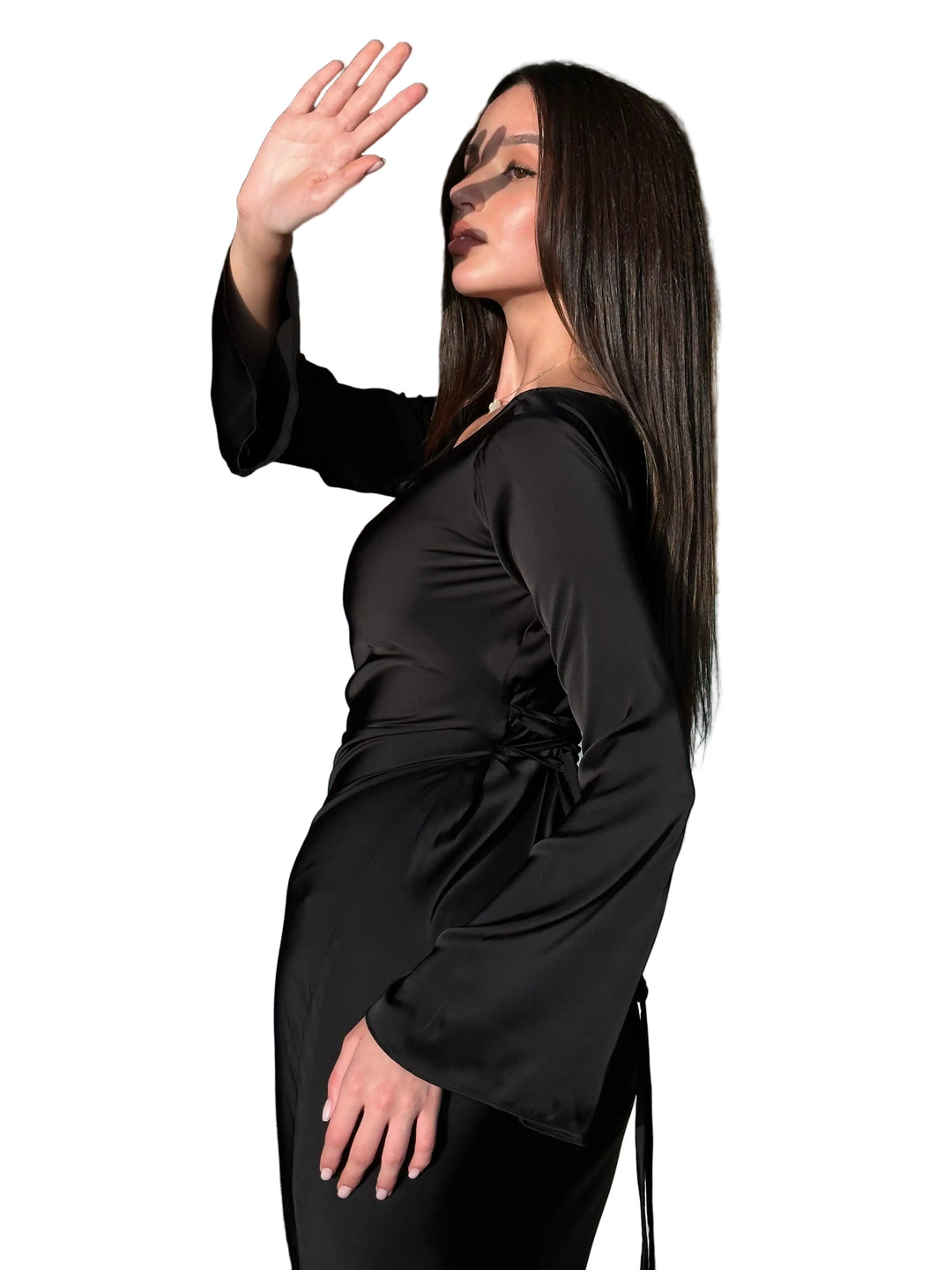 Women’s Long Sleeve Maxi Dress – Elegant Flowing Evening Gown